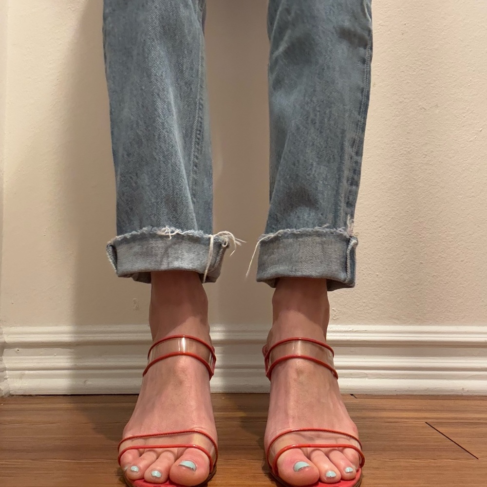 Manolo Blahnik Pink & Clear Sandals